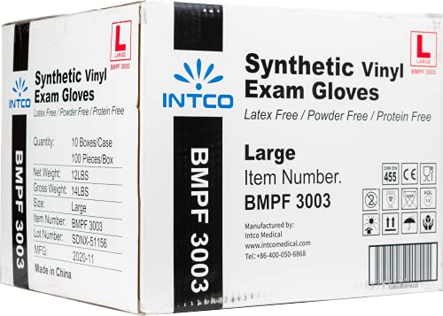 Guante de vinilo azul sin polvo, 100 unidades (L)