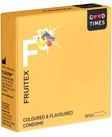 GoodTimes Fruitex 3 fruchtige Kondome, für köstliche Zweisamkeit (Banane, Erdbeere, Traube)
