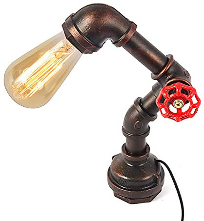 Fetcoi Vintage Schreibtischlampen, Retro Industrial Steampunk Nachtlicht E27 Tischlampefür Schlafzimmer Wohnzimmer Home Art Display Cafe Studio Antique Décor（18 * 25cm）