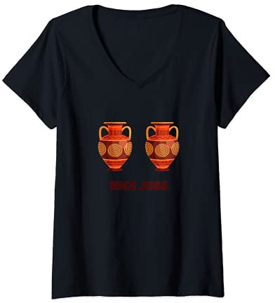 Femme Nice Jugs - Conception humoristique - Amphora - Cruche T-Shirt avec Col en V