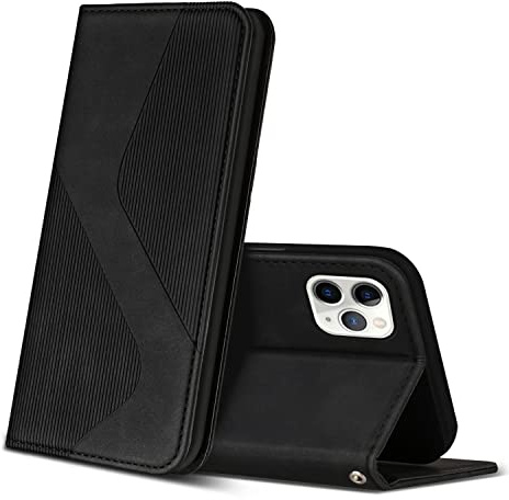 ZONNAVI Hülle für iPhone 11 Pro, PU Leder Handyhülle mit Kartenfächer und Standfunktion, Lederhülle Flip Wallet Case Schutzhülle für iPhone 11 Pro (Schwarz)