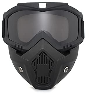 Baceyong Motorradbrille Motocross Motorradbrille Abnehmbare Brille UV-Schutz Skifahren Radfahren Jethelm Maske