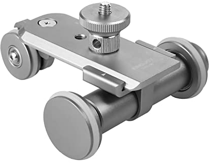 THREMA Table De Caméra Dolly Slider, 3 Roues Motorisées Track Rail Slider Dolly Car, Filetages De Vis 1/4 3/8 Et Jusqu'à 6 Kg / 13,2 LB, pour Caméscope DSLR DV Video Film