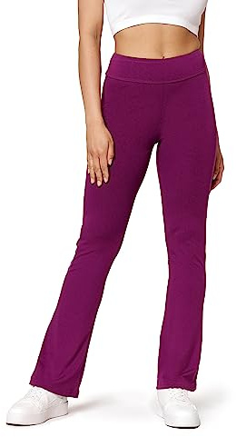 Bellivalini Pantalones de Yoga para Mujeres Pantalón de Yoga elástico Jogging Streetwear Pantalones Flare Leggins elásticos para Mujer BLV50-277 (Fucsia, S)