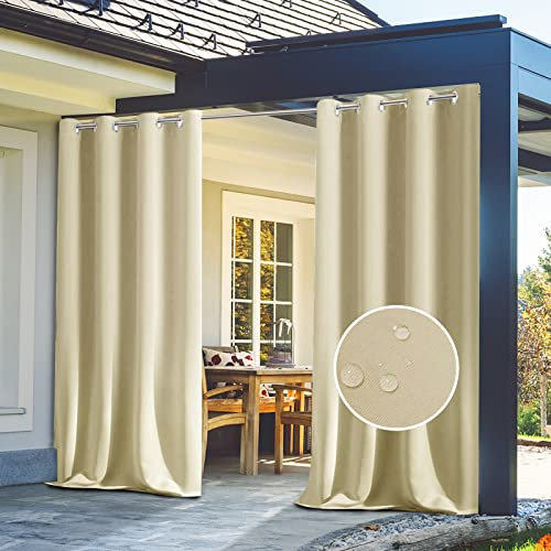 GZQIAWY 1PC Outdoor-Vorhänge für Pavillon,wasserdichte Outdoor-Möbel,Schlafzimmer,Dekoration,Fenstervorhang-Ideen,Duschvorhang-Design Creme Farben 330.2 cm x 215.9 cm (Breite x Höhe)