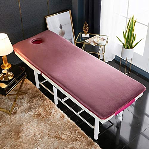 Massagetischauflage, Massagetisch-Memory-Foam-Auflage, weiche Spa-Bettauflage für Massageliegen, inklusive Polster und Gesichtslöchern (Farbe: Rosa, Größe: 60 x 180 cm)