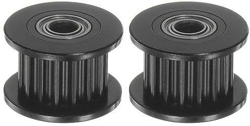 sourcing map 2Stk 2GT Umlenkrolle Zahnriemenscheibe 16 Zähne 3mm Bohrung 13mm Durchmesser Aluminum Zahnriemen für 6mm Breite Gürtel 3D Drucker CNC Maschine Zubehör Schwarz