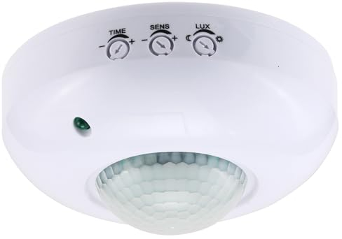 Greluma 1PC Sensore di presenza per montaggio a soffitto,interruttore sensore di movimento PIR 220-240 V,interruttore luce rilevatore di movimento ad alta sensibilità,raggio di rilevamento 6 m a 360°