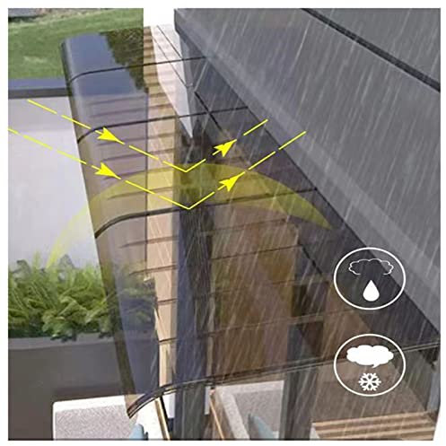 Tenda da sole curva per porta finestra, tenda da sole esterna per tetto balcone cortile giardino, veranda ombreggiata, copertura per tetto patio, protezione UV contro pioggia e neve, grondai