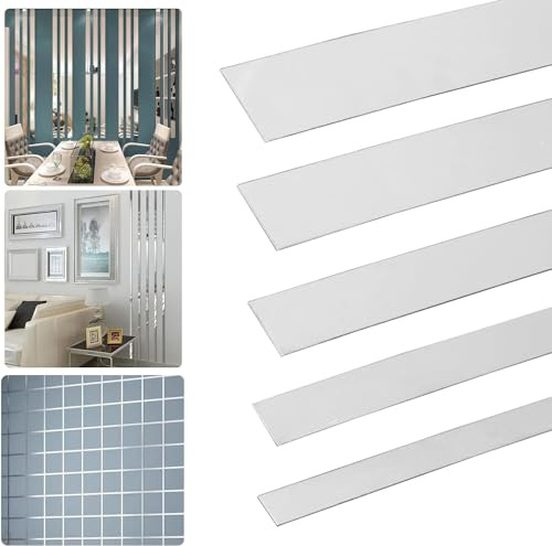 5M de listones decorativos autoadhesivos molduras de escayola en acero inoxidable, tiras de espejo dorado autoadhesivas para pared, espejo, techo, decoración de muebles (plata, 2 cm)