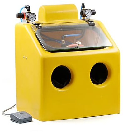 STMKB Doppeltisch-Sandstrahlmaschine, Pneumatische Wasserbasierte Gold- Und Silberverarbeitungs-Sandstrahlmaschine, Glasfaser-Beobachtungsfenster, Zum Polieren Und Entfernen Von Rost