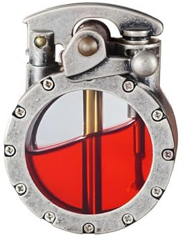 bcdef Vintage-Sturmfeuerzeug, Steampunk-Feuerzeug mit Kerosin, transparent, winddicht, antik und langlebig, wiederverwendbar für Kerzen, Camping (Silber)