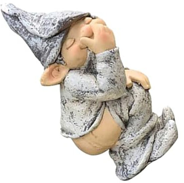 HOLIDYOYO Estatuilla Enano Divertido para Jardín Decoración Miniatura De Resina Ornamento De Césped Al Aire para Patio y Fiesta Navideña