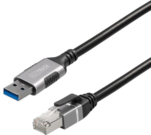 MAXTRACK Adaptador USB A LAN – C540-3L – Adaptador LAN USB-A 3.0 a RJ45, Adaptador USB-A Ethernet 1 Gbps, Compatible con MacBook, notebooks, Aspecto metálico, portátil y Delgado, Plug & Play