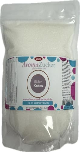 Premium Farbzucker 500 g Aromazucker für Zuckerwatte Bunt Zuckerwattezucker (500 g, Kokosnuss)