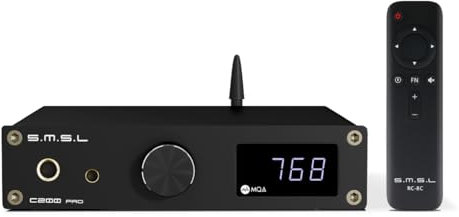 SMSL C200 Pro LDAC Amplificateur de Casque| ES9039Q2M XU-316 DSD512 32Bit/768kHz DAC Amp| USB/Opt/Coax/Bluetooth5.1 vers 4.4mm/6.35mm/RCA/TRS Ampli Casque Audio Home pour PS5/Switch/PC/MAC/Ordinateur