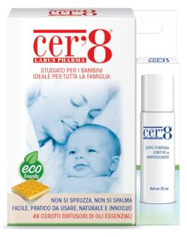 Cer'8 Cerotti Diffusori di Oli Essenziali Confezione da 48 Pezzi con Dopo Puntura Naturale