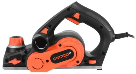 Spazzola elettrica Dnipro-M PL-82, 750 W, larghezza 82 mm, profondità fino a 2 mm, doppia espulsione di trucioli, lame reversibili HSS, guida parallela, 17000 rpm