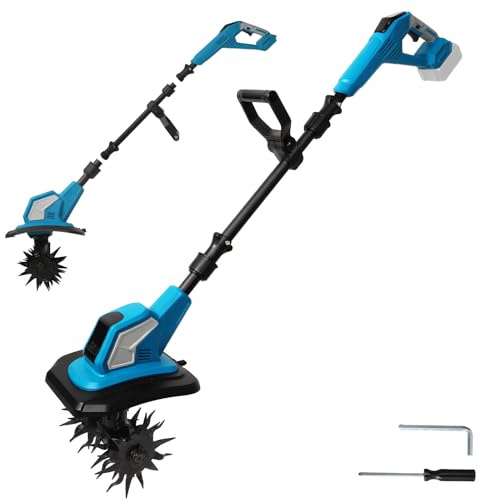 Motoculteur sans fil pour batterie Makita 18 V, batterie 600 W, profondeur de travail du sol 24 cm, largeur d'usinage 17 cm, 360 tr/min, évolutif, motoculteur électrique (sans batterie)