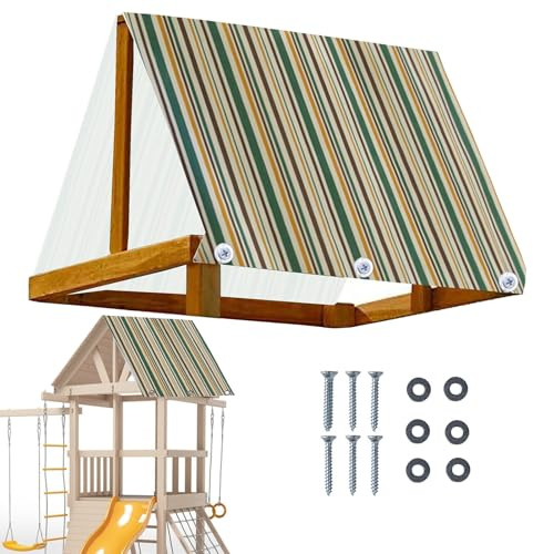 lisutupode Playset Canopy | Swing Set Tarp | Pergola Accessories, Waterproof Cover Sunproof, Playground Equipment Parts, Shade Sails for Patio Garden