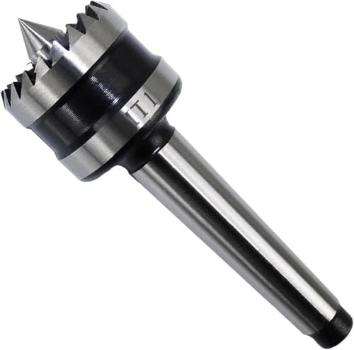 Woodworking Machines Centre Spindle,Multitooth Woodworking Lathe Drive Center Spindle MT1or MT2,for Wood and Metalworking Lathe Woodworking Thimble (MT1)