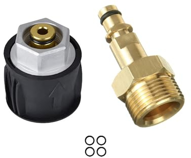Adattatore a connessione rapida per idropulitrice in ottone M22 14 mm Tubo connettore rapido e scollegamento per idropulitrice conversione tubo pistola per Karcher K2 K3 K4 K5 K6 K7 Series