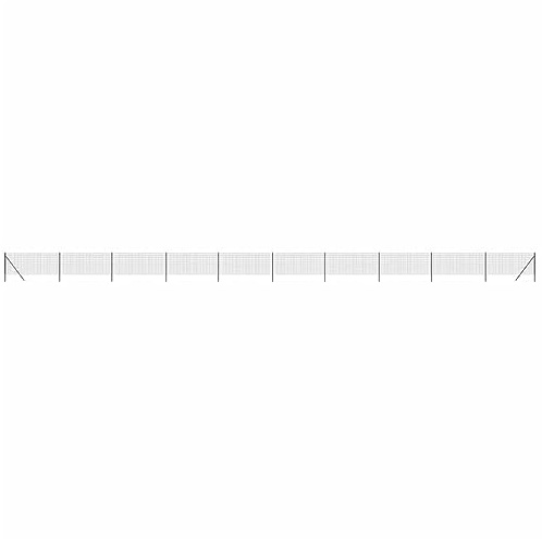 Hoodmeel Maschendrahtzaun komplettset 0.8 x 25m Anthrazit Maschendrahtzaun 80cm Höhe Gartenzaun Verzinkter Stahl