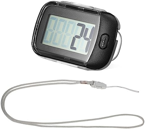 INOOMP Walking Pedometer with Clip and Lanyard, Activity Tracker for Walking and Fitness, Portable Step Counter for Seniors and Women, Accurate Steps and Distance Monitor