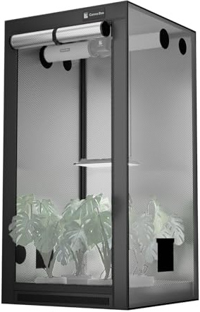 CannoBox Growzelt 90x90x180 cm, Lichtdichte Gewächshaus, 1680D Hohe Reflektivität Mylar, mit abnehmbarem Bodentablett