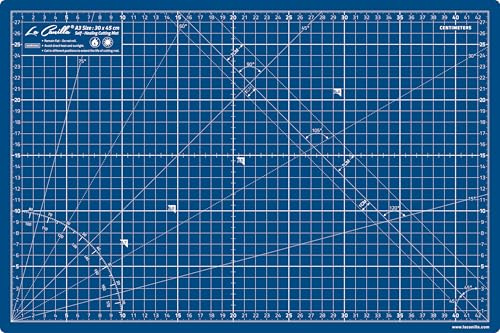 La Canilla Tapis de Découpe Auto-Cicatrisant A3 (45 x 30 cm - 18x12) Self-Healing Cutting Mat Planche Coupe pour Couture Patchwork Modelisme Cutter | Marqué en Centimètres et en Pouces