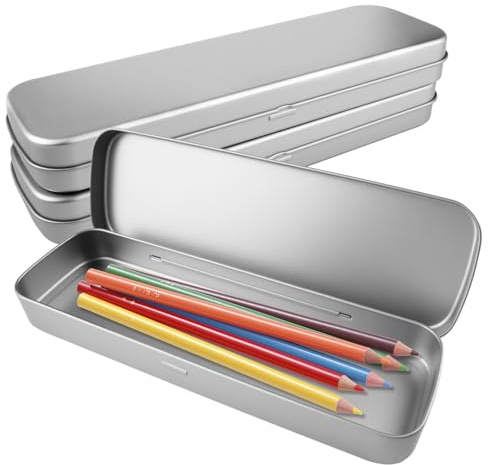 3 Stück Stiftebox Metall, 20 6.3×2.3 cm mit Klappdeckel Metallbox Klein | Metalldosen mit Deckel, Metalldose Eckig, Stifte, Kugelschreiber Blechdose, zur Aufbewahrung Kleiner Gegenstände