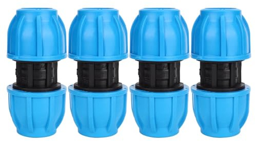 4 Piezas Conector Recto De Tubería De Agua, Plástico Pe De 25 Mm A 25 Mm Conector Tubería Conectores de Manguera Rectos de Agua para El Jardín De Casa