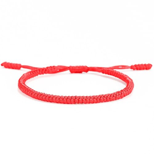 Teouuas lyckoarmband, handgjorda flätat omlottarmband, justerbart tygarmband, vänskapsarmband, lyckoarmband dam, lämplig som födelsedagspresent till familj, vänner, Polyester