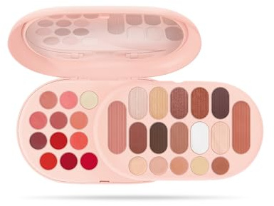 Pupa Palette Make My Day Plus Blush, Rossetti, Gloss, Ombretti, Correttori e Illuminanti - 29 Pezzi per Trucco Viso, Occhi e Labbra, Perfetta in Casa o in Viaggio - 3 Varianti Colore (002 Light Pink)