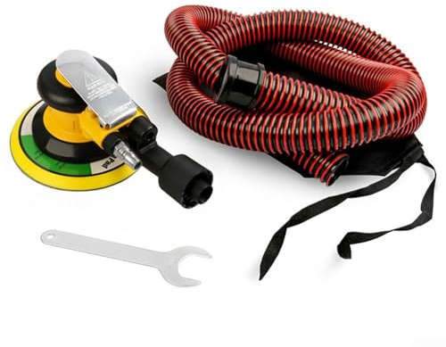 Máquina de encerado de pulido neumático para lijar y moler, 13500 rpm, rosca de 1/4, escape trasero, construcción de aleación, compatible con esponja/papel de lija/discos (B)