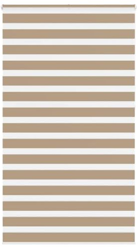 Doppelrollo Sandbraun 135x230 cm, Stoffbreite 130,9 cm, Polyester Zebra Jalousien für Fenster, Sichtschutz, Sonnenschutz, Verdunkelung im Innenbereich