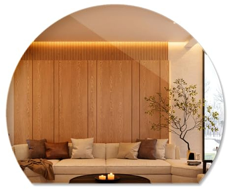 Großer Wandspiegel Glas 84x100 cm Flur Ohne Rahmen Künstlerische Erscheinung Installationswerkzeuge Organische Form Glatte Kanten Hängend Modernes Design Wanddekoration Unregelmäßig