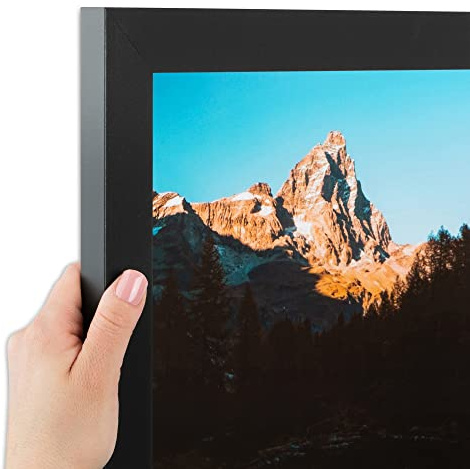 ArtToFrames 24x36 Poster Frame, 1.25 Black Custom Picture Frame for 24 x 36 Photos, Comes with Plexi Glass and Corrugated Backing, WOMFRBW26079-24x36