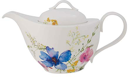 Villeroy & Boch - Mariefleur Basic Teekanne 1,2 Liter, Spülmaschinenfest, Premium Porzellan