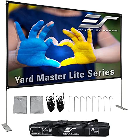 Elite Screens Yard Master Lite, 125-inch Outdoor Projector Screen 16:9 Double Sided Wrinkle-Free Foldable Portable Indoor Movie Projection Screen, | US Based Company 2-Year Warranty,OMS125HLITE