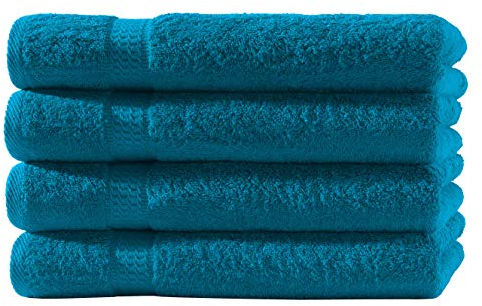4X Handtuch | Petrol | 100% Baumwolle Frottier | Oeko-TEX® Standard 100 | Premium Qualität 500 g/m²