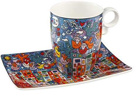 Goebel 26-102-24-1 Tasse mit Untertasse, Porzellan, Mehrfarbig, 350 ml