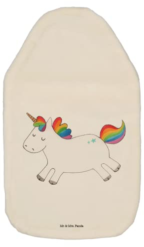 Mr. & Mrs. Panda Wärmflasche Einhorn Happy - Geschenk, Wärmekissen, Einhörner, Unicorn, Lebensfreude, Spaß, Kleine Wärmflasche, spannend,