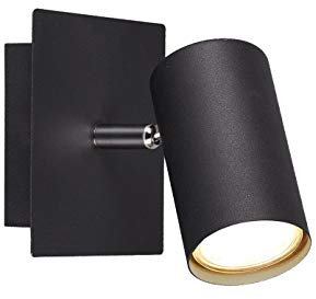 meineWunschleuchte Kleiner Wandstrahler 1-flammig aus Metall Schwarz matt, Höhe 15cm