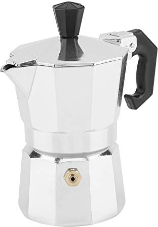 Bewinner Moka Espressokocher,30 ml 1 Tasse Aluminium Espresso Kaffeemaschine,Mini Kaffee Kocher mit ergonomischem Griffdesign/einfacher Installation für Büro/Zuhause
