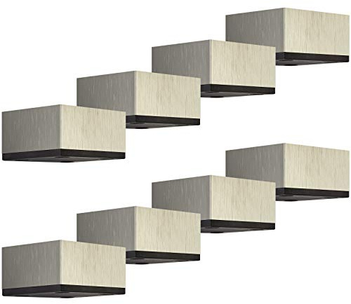 SOTECH 8er Set Möbelbeine Motel 35 mm 65 x 65 mm Edelstahloptik Sofafüße aus Aluminum
