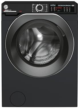 Hoover H-WASH 500 11kg Freestanding Washing Machine, 1400 RPM, A Rated, ECO‑Power Inverter Motor, hOn App, 60 Programmes, Care Dose, Power Care System, Black, 60x62x85 cm ‑ HW 411AMBCB/1-80