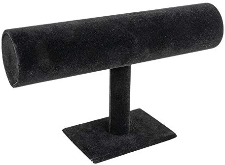 Ideen mit Herz Schmuckständer für Armbänder & Uhren | 23,5 cm x 7 cm x 13,5 cm | schwarz | Samt-Optik