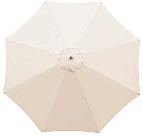 Leww Auvent de rechange pour parasol de terrasse de 3 m avec 8 baleines, beige