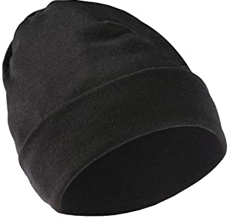 Engel Natur, Merino Mütze Damen/Herren, 70% Wolle (kbT), 30% Seide (Schwarz)
